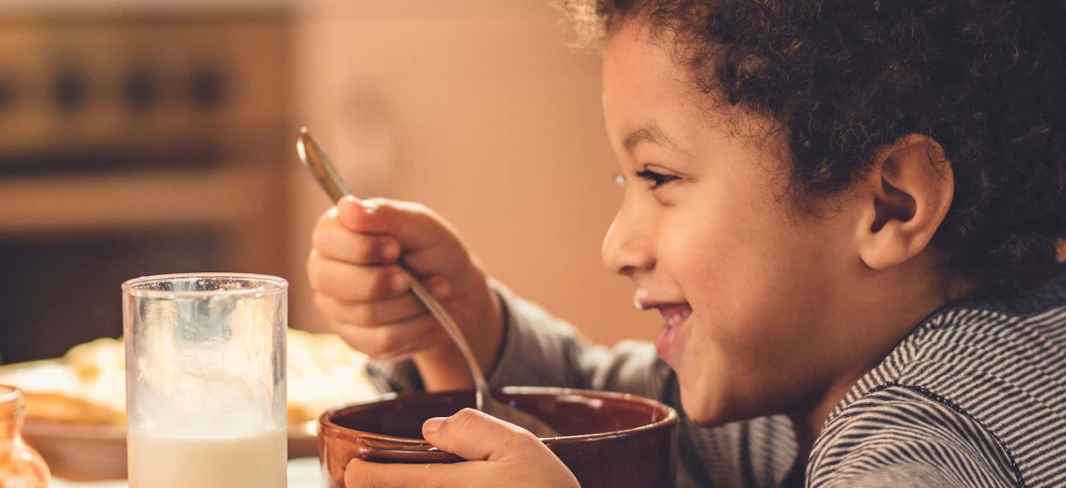 Every Meal Child Eating Breakfast